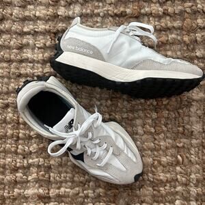 New Balance 327 Beige Cream Black Logo Dad Sneakers Women 7